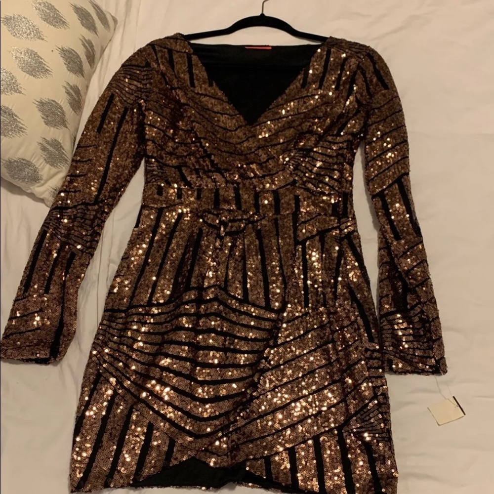 Sequence black and brown dress